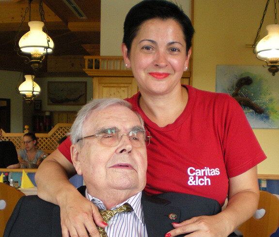Otto Bendl, Kunde der Caritas Pflege Zuhause Wolkersdorf, feiert Geburtstag