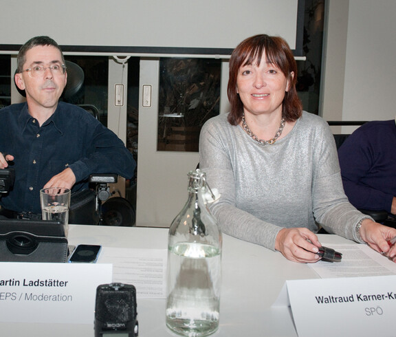 Martin Ladstätter (BIZEPS) und Waltraud Karner-Kremser (SPÖ Wien)