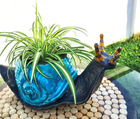Keramik Blumentopf-Schnecke
