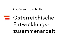 Logo der Österreichischen Entwicklungszusammenarbeit mit Schriftzug und rot-weiß-rotem Symbol.